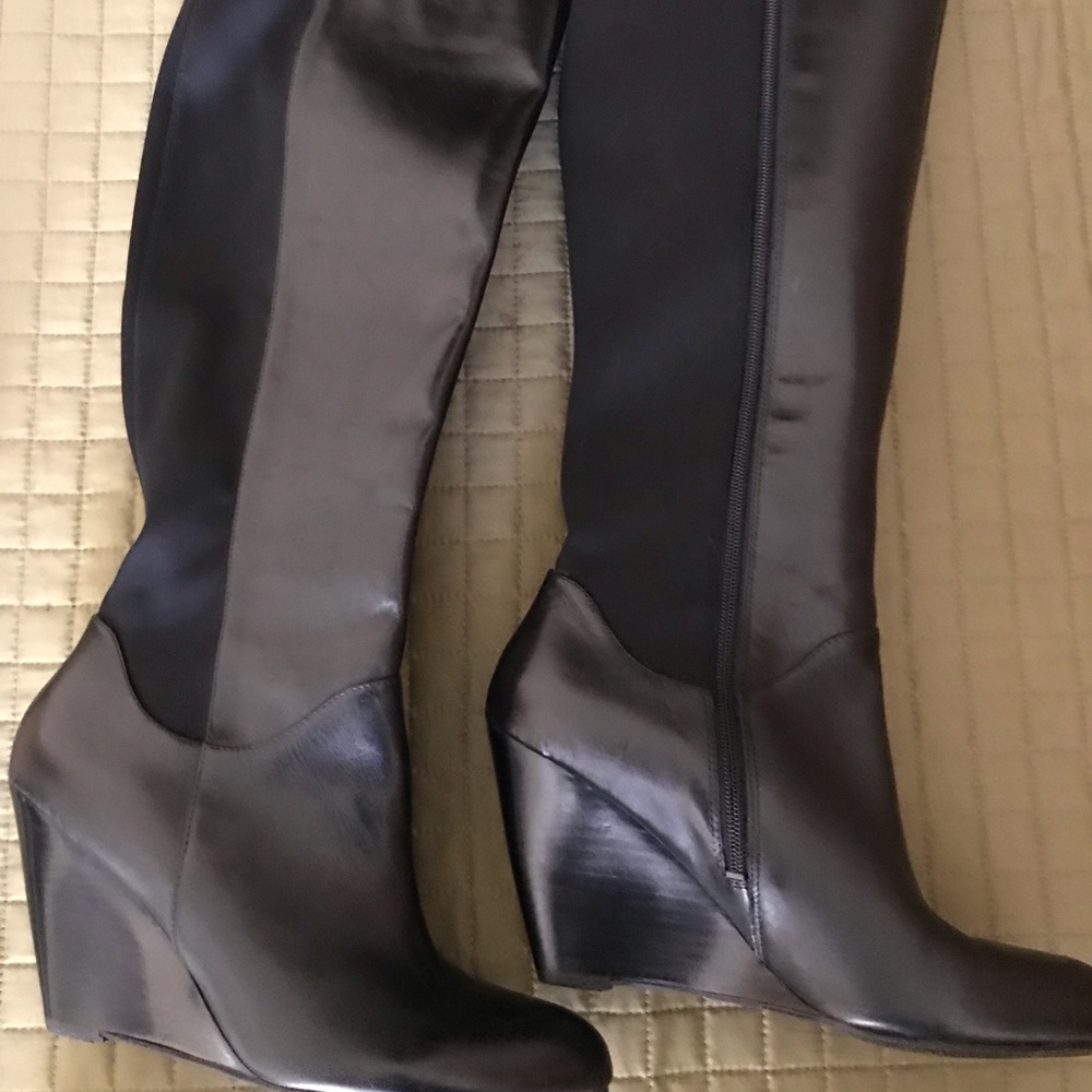 Black leather boots